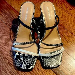Marc Fisher, Size 8, Multi-Color Strappy Heeled Sandals